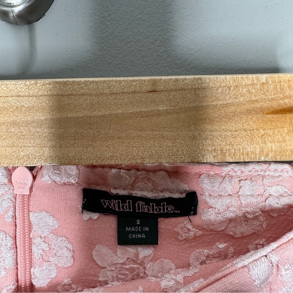 NWT Wild Fable baby pink floral mini skirt with slit - Picture 6 of 9